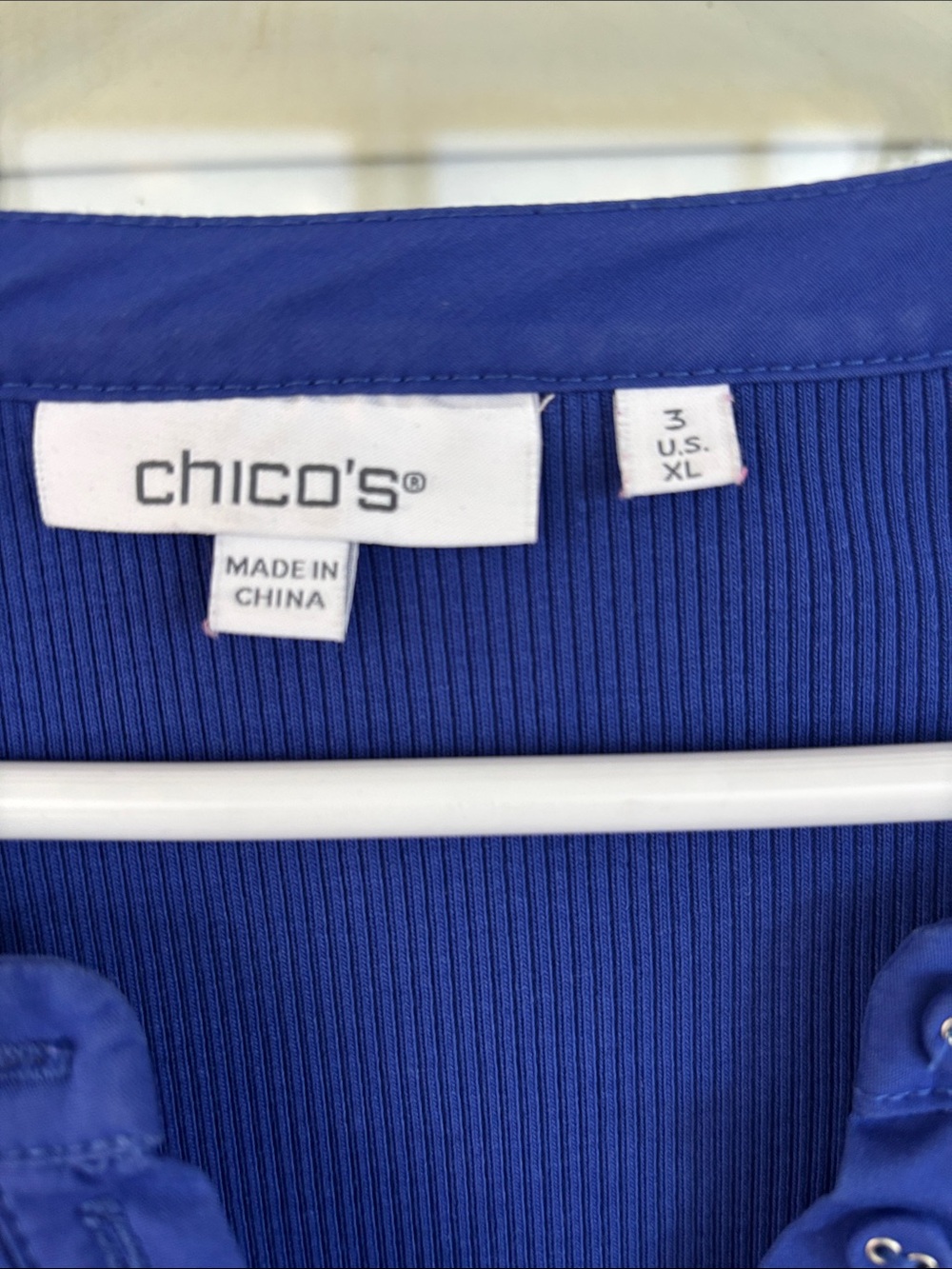 Chico's Blue Tiered Puff-Sleeve midi Dress - Picture 2 of 6